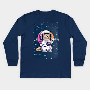 Astronaut Cat Kids Long Sleeve T-Shirt